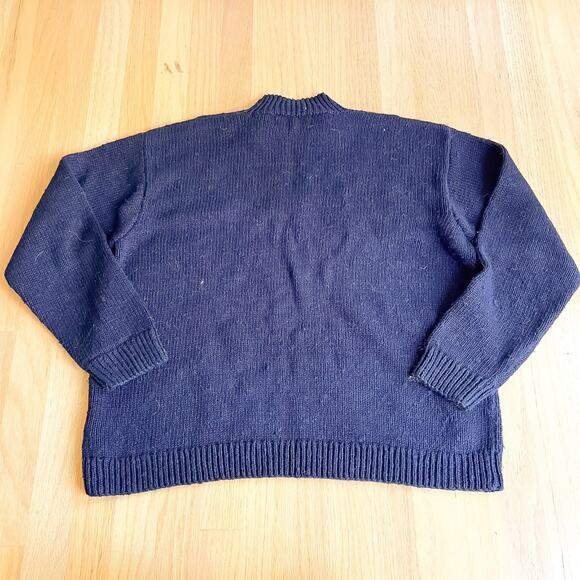 Vintage Hand Knit Ski Sweater Sz Medium Jones New York Sport Winter Preppy - Picture 8 of 8
